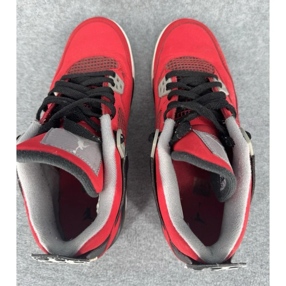 Nike Air Jordan 4 Retro Toro Bravo Red Black Suede Jumpman Sneakers